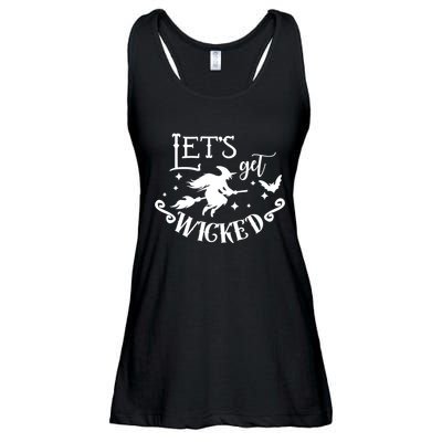 Lets Get Wicked Halloween Witch Funny Ladies Essential Flowy Tank