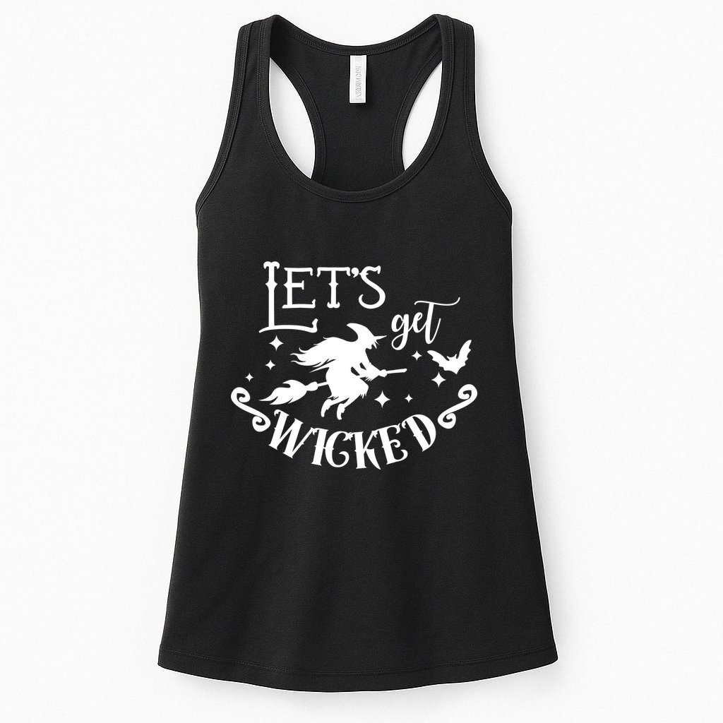 Lets Get Wicked Halloween Witch Funny Womens Tank Top