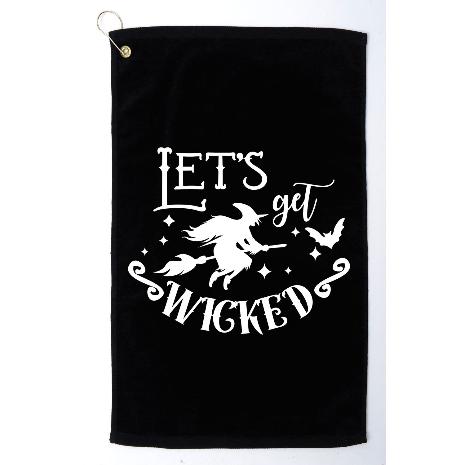 Lets Get Wicked Halloween Witch Funny Golf Towel