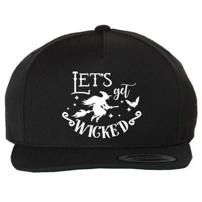 Lets Get Wicked Halloween Witch Funny Wool Snapback Cap