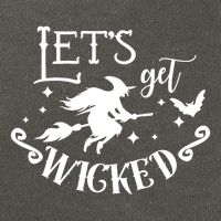 Lets Get Wicked Halloween Witch Funny Cotton Canvas Backpack