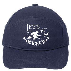 Lets Get Wicked Halloween Witch Funny 7-Panel Snapback Hat