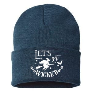 Lets Get Wicked Halloween Witch Funny Sustainable Knit Beanie