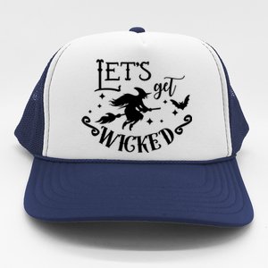 Lets Get Wicked Halloween Witch Funny Trucker Hat