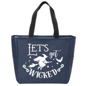 Lets Get Wicked Halloween Witch Funny Zip Tote Bag