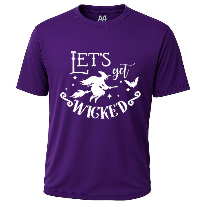 Lets Get Wicked Halloween Witch Funny Cooling Performance Crew T-Shirt