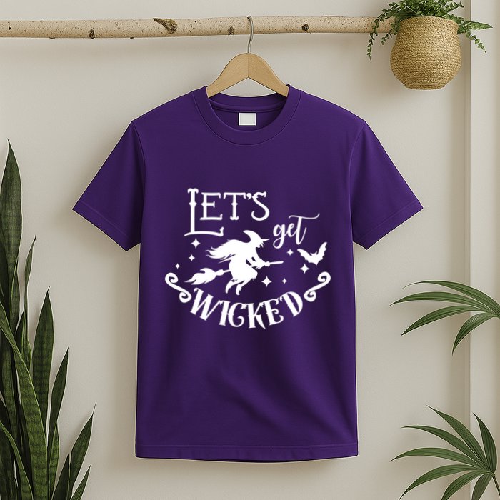 Lets Get Wicked Halloween Witch Funny T-Shirt