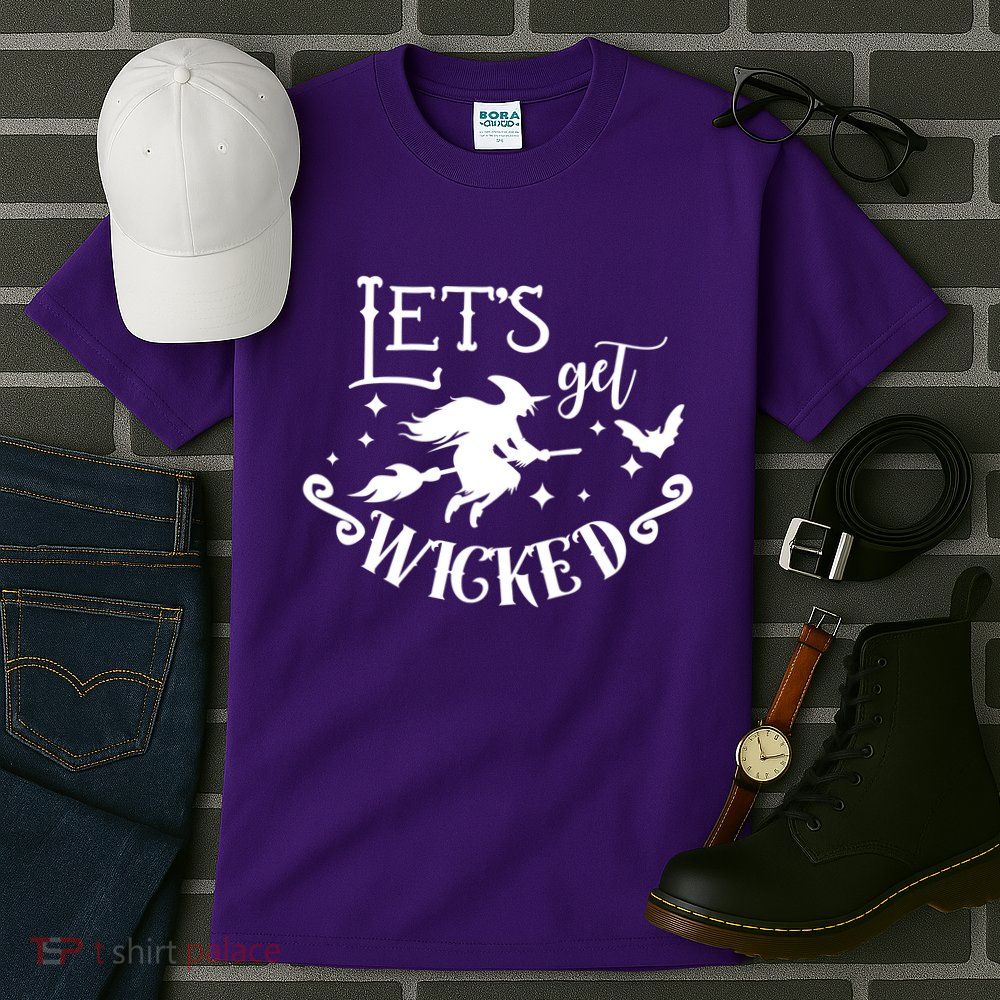 Lets Get Wicked Halloween Witch Funny Tall T-Shirt