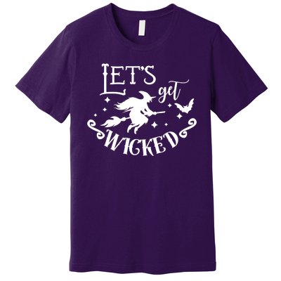 Lets Get Wicked Halloween Witch Funny Premium T-Shirt