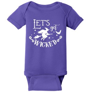 Lets Get Wicked Halloween Witch Funny Baby Bodysuit