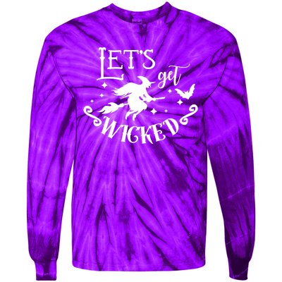 Lets Get Wicked Halloween Witch Funny Tie-Dye Long Sleeve Shirt