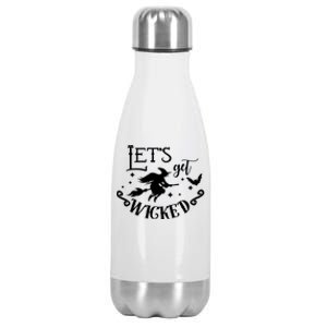 Lets Get Wicked Halloween Witch Funny Stainless Steel Insulated Water Bottle