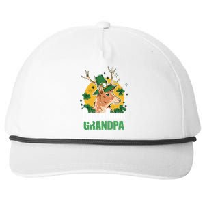 Leprechaun Grandpa With A Deer For St Patrick's Day Gift Snapback Five-Panel Rope Hat