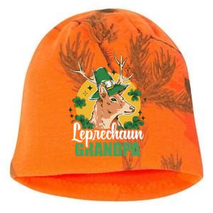 Leprechaun Grandpa With A Deer For St Patrick's Day Gift Kati - Camo Knit Beanie