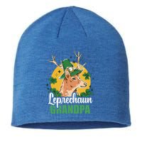 Leprechaun Grandpa With A Deer For St Patrick's Day Gift Sustainable Beanie