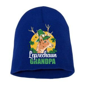 Leprechaun Grandpa With A Deer For St Patrick's Day Gift Short Acrylic Beanie