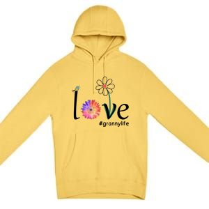 Love #Grannylife Watercolor Flower Bird Grandma Mother's Day Gift Premium Pullover Hoodie