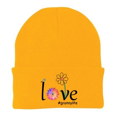 Love #Grannylife Watercolor Flower Bird Grandma Mother's Day Gift Knit Cap Winter Beanie