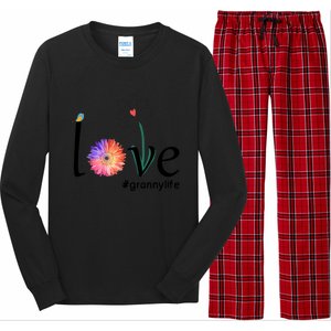 Love #Grannylife Watercolor Flower Bird Grandma Mother's Day Gift Long Sleeve Pajama Set