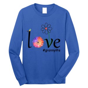 Love #Grannylife Watercolor Flower Bird Grandma Mother's Day Gift Long Sleeve Shirt