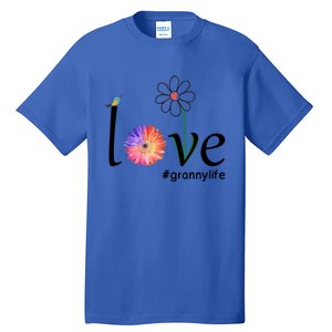 Love #Grannylife Watercolor Flower Bird Grandma Mother's Day Gift Tall T-Shirt