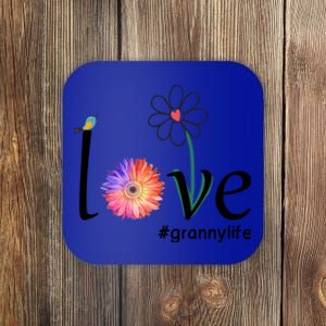 Love #Grannylife Watercolor Flower Bird Grandma Mother's Day Gift Coaster