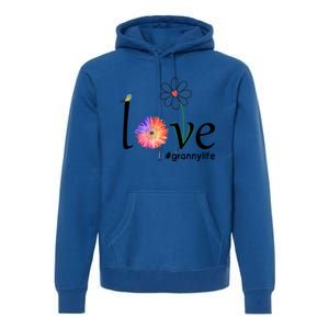 Love #Grannylife Watercolor Flower Bird Grandma Mother's Day Gift Premium Hoodie