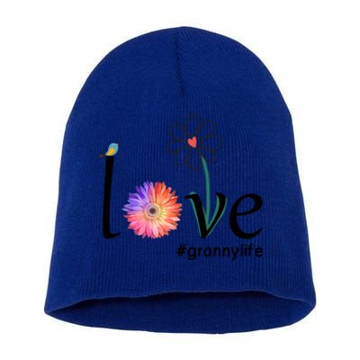 Love #Grannylife Watercolor Flower Bird Grandma Mother's Day Gift Short Acrylic Beanie