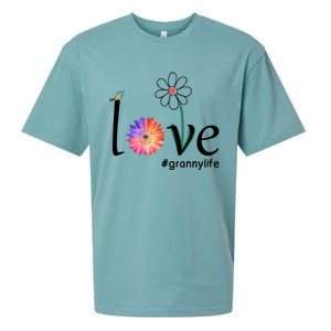 Love #Grannylife Watercolor Flower Bird Grandma Mother's Day Gift Sueded Cloud Jersey T-Shirt