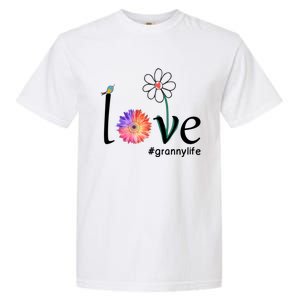 Love #Grannylife Watercolor Flower Bird Grandma Mother's Day Gift Garment-Dyed Heavyweight T-Shirt