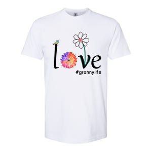 Love #Grannylife Watercolor Flower Bird Grandma Mother's Day Gift Softstyle CVC T-Shirt