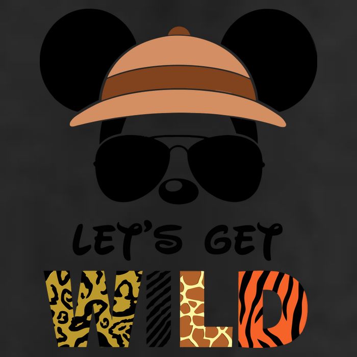 Lets Get Wild Safari Zoo Animal Kingdom Family Vacation 7 Panel Mesh Trucker Snapback Hat