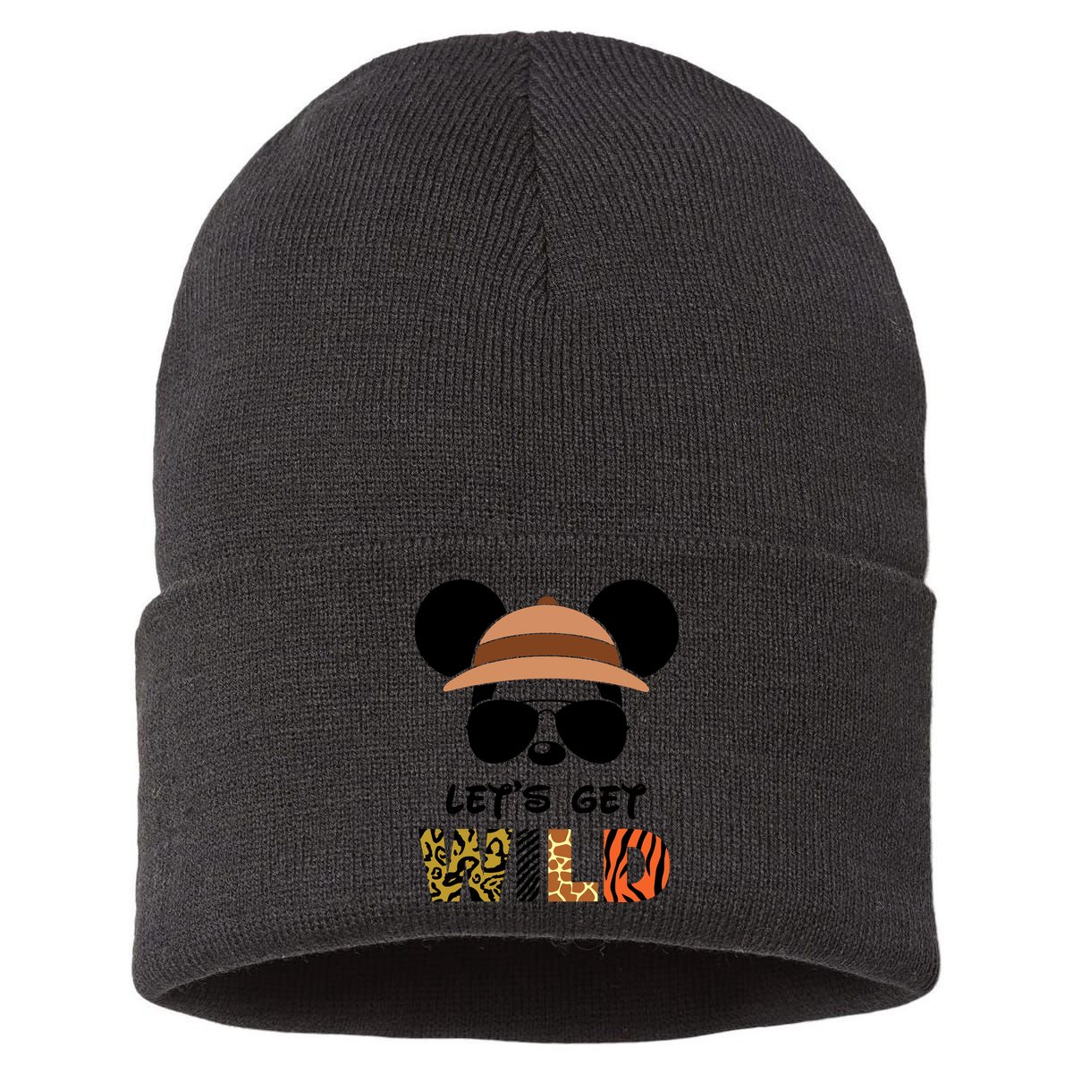 Lets Get Wild Safari Zoo Animal Kingdom Family Vacation Sustainable Knit Beanie