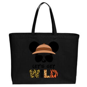 Lets Get Wild Safari Zoo Animal Kingdom Family Vacation Cotton Canvas Jumbo Tote