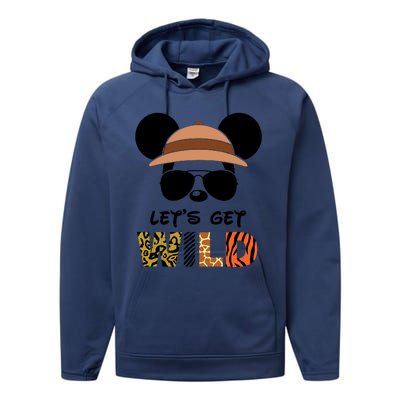 Lets Get Wild Safari Zoo Animal Kingdom Family Vacation Performance Fleece Hoodie