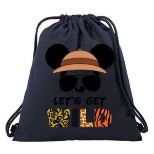 Lets Get Wild Safari Zoo Animal Kingdom Family Vacation Drawstring Bag