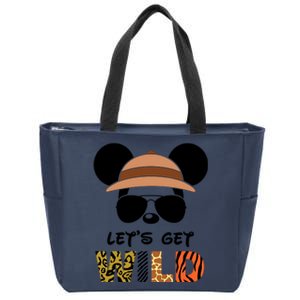 Lets Get Wild Safari Zoo Animal Kingdom Family Vacation Zip Tote Bag