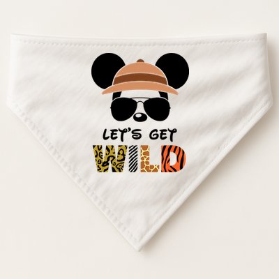 Lets Get Wild Safari Zoo Animal Kingdom Family Vacation USA-Made Doggie Bandana