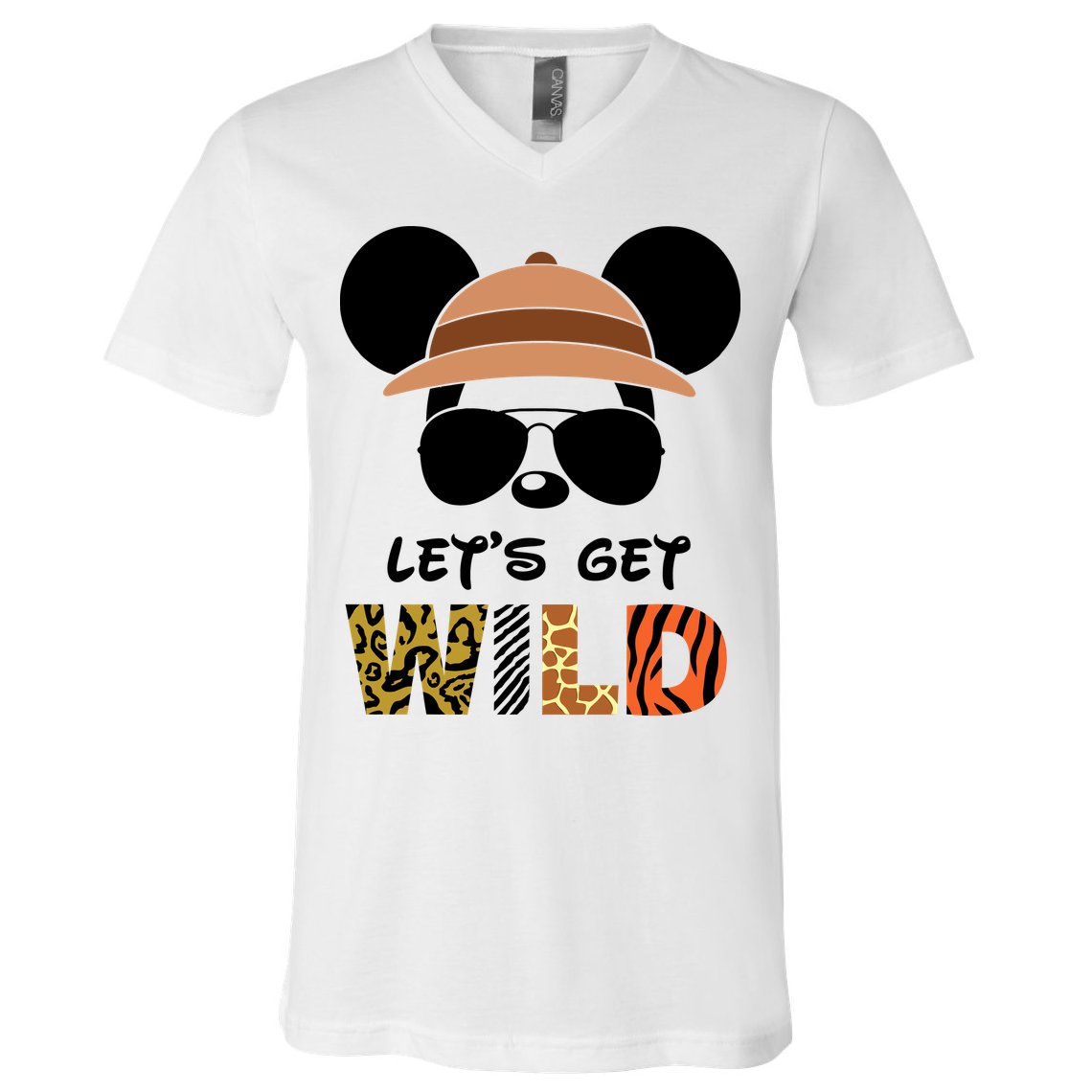 Lets Get Wild Safari Zoo Animal Kingdom Family Vacation V-Neck T-Shirt