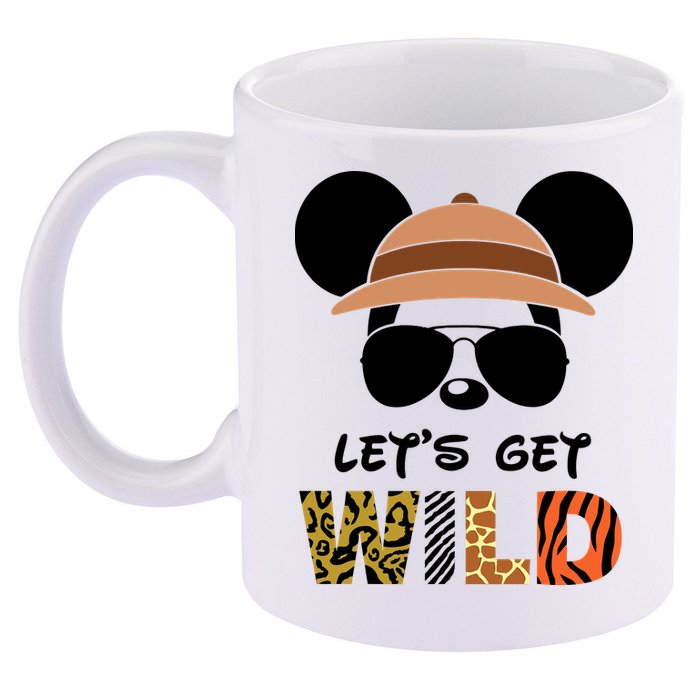 Lets Get Wild Safari Zoo Animal Kingdom Family Vacation 11oz C Handle Ceramic Mug