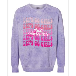 LetS Go Western Cowgirl Colorblast Crewneck Sweatshirt