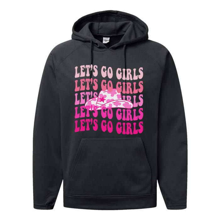 LetS Go Western Cowgirl Performance Fleece Hoodie