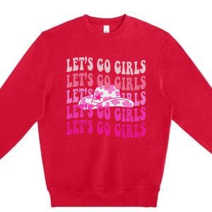 LetS Go Western Cowgirl Premium Crewneck Sweatshirt