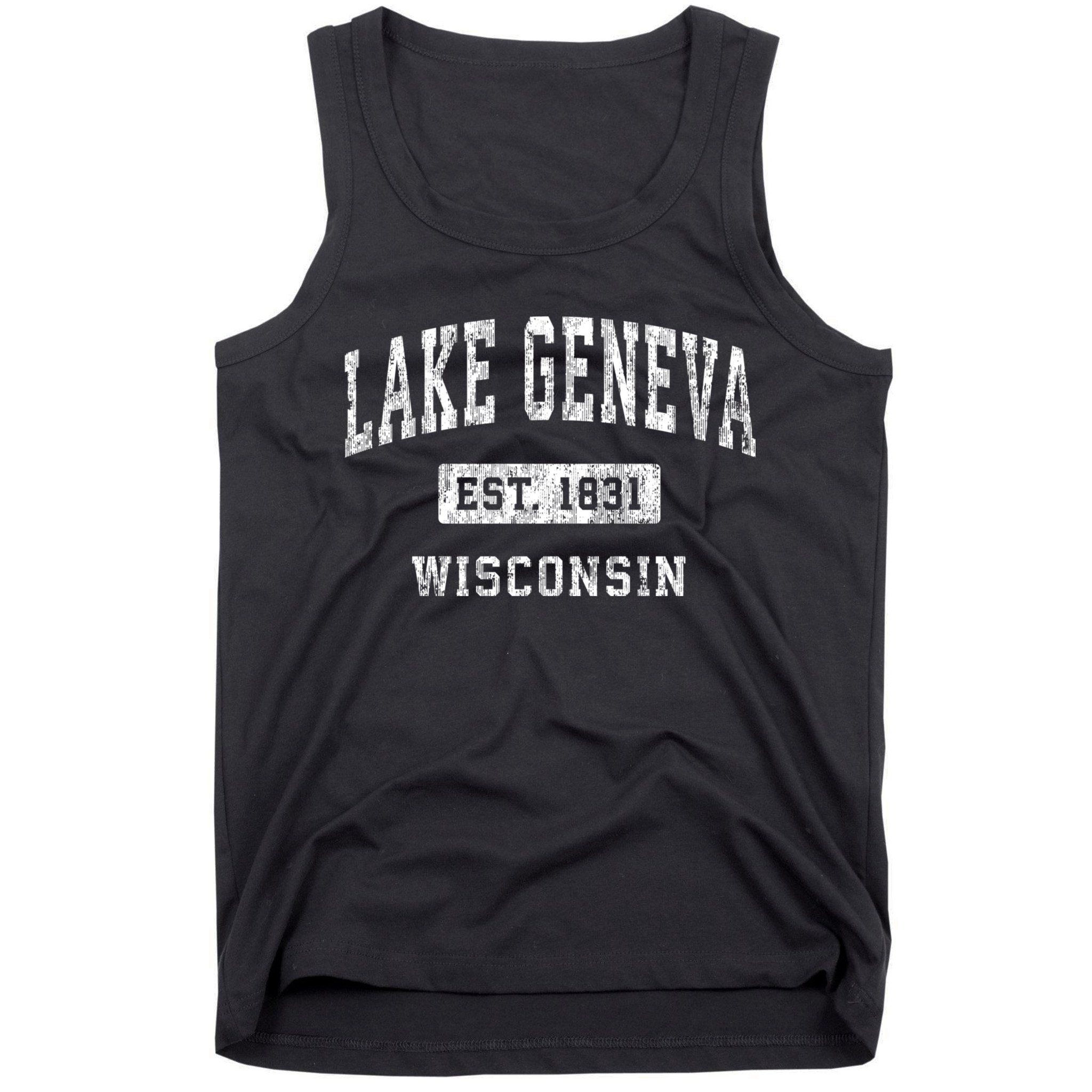 Lake Geneva Wisconsin Wi Vintage Established Sports Tank Top