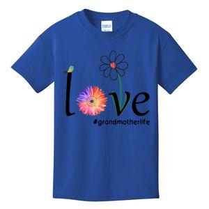 Love #Grandmotherlife Watercolor Flower Bird Mother's Day Gift Kids T-Shirt