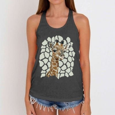 Love Giraffes Women Shirts Giraffe Lovers Women's Knotted Racerback Tank