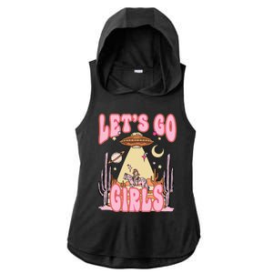 Lets Go Western Space Desert Cowgirl Bachelorette Ladies PosiCharge Tri-Blend Wicking Draft Hoodie Tank