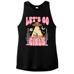 Lets Go Western Space Desert Cowgirl Bachelorette Ladies PosiCharge Tri-Blend Wicking Tank