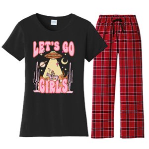 Lets Go Western Space Desert Cowgirl Bachelorette Women's Flannel Pajama Set