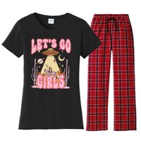 Lets Go Western Space Desert Cowgirl Bachelorette Women's Flannel Pajama Set